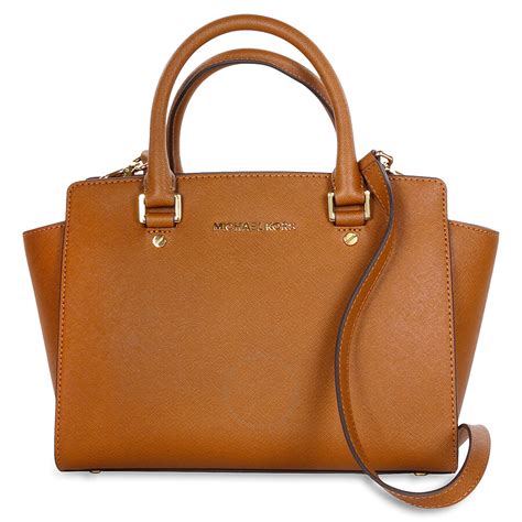 sac michael kors selma camel|selma leather satchel.